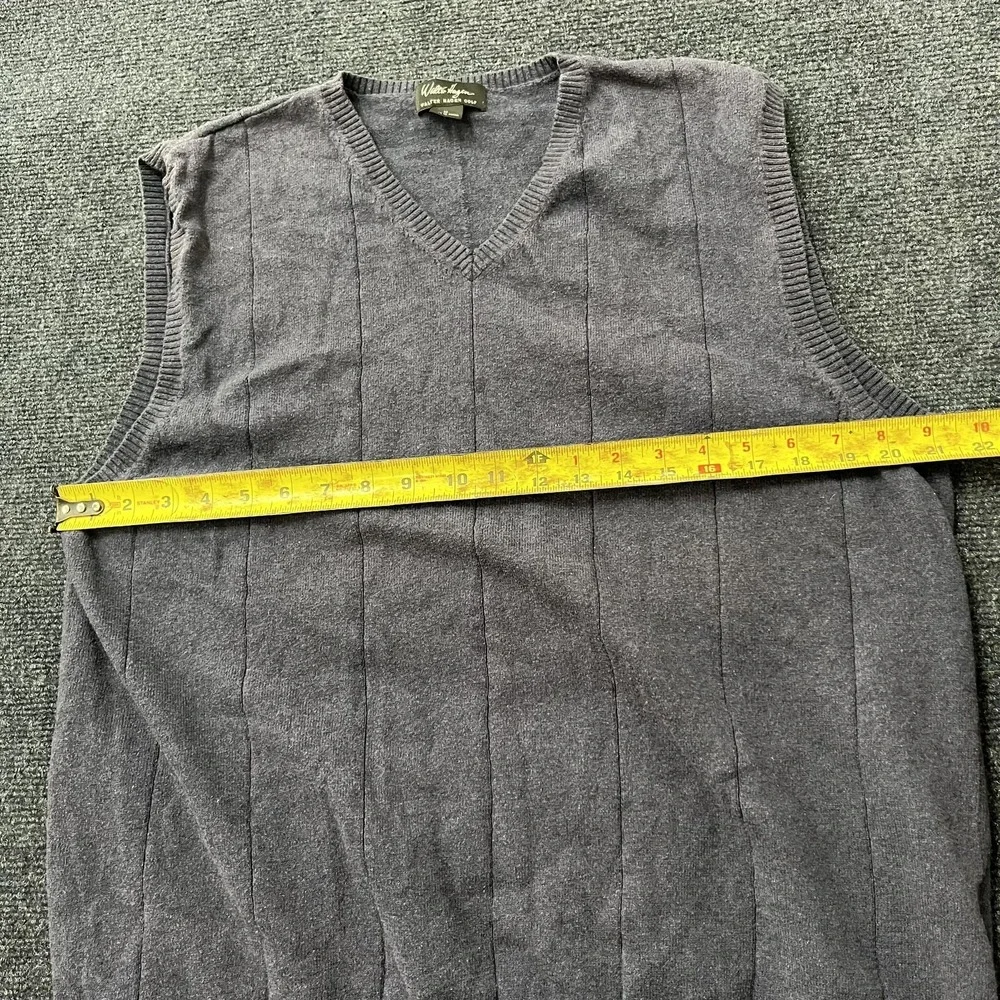 Walter Hagen Sweater Vest Mens Medium Gray V Neck Golf Knit Pullover Casual‎